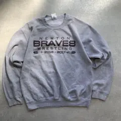 GILDAN Newton Braves レスリング スウェット グレー M