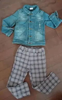 デニムジャケット・パンツ セット 100cm