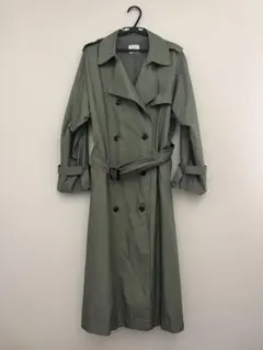 【LOWRYS FARM】オリーブグリーン トレンチコート ダブルブレスト