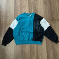 M*】様 NIKE 90S 銀タグ　スウェット　ハーフジップ　プルオーバー 刺繍