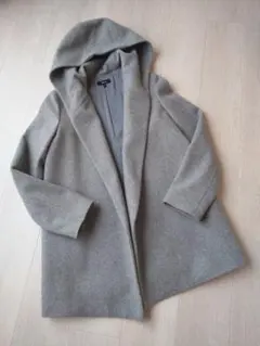 【美品】 Theory セオリー グレー フーデッド ウールコート 日本製