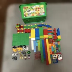 列車付き大容量LEGOduplo7618楽しい動物園＋追加ブロックまとめ基盤あり