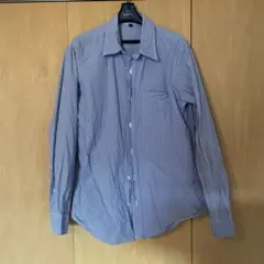 無印良品　青と白のチェック柄長袖シャツ　Sサイズ