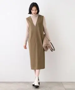 INDIVI【洗える】ウールライクジャンパースカートのサムネイル