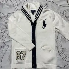 美品☆POLO RALPH LAUREN ☆ホワイトカーディガン☆７　１３０