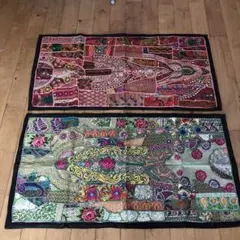 シンド族の手しごと 伝統工芸ミラーワークと手刺繍パッチワーク 壁掛け