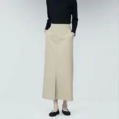 無印良品 シワになりにくいナロースカート ベージュ S