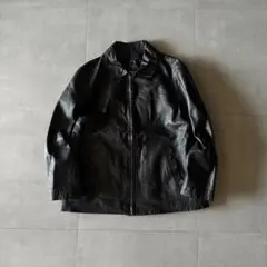 PRADA シングルジップ ベルクロテープ レザージャケット ARCHIVE