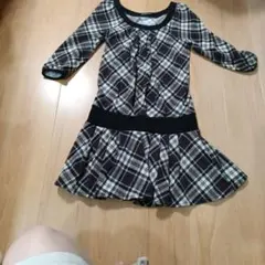 & by P&D チェック柄 長袖ミニワンピース