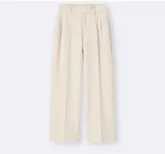 GU ジーユー タックワイドパンツ ナチュラル M