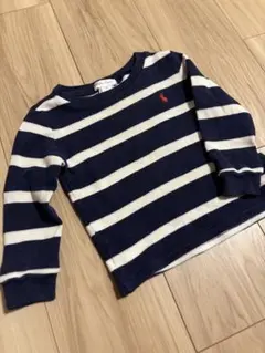 Ralph Lauren ワッフルカットソー 18Mネイビー ボーダー長袖