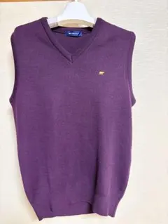 Golden Bear 紫 Vネック ベスト Lサイズ