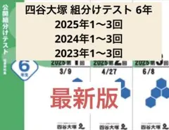 四谷大塚 早稲田アカデミー6年生 組分けテスト 2025-2023年第1回〜3回