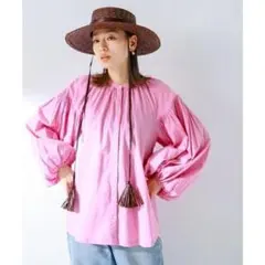 販*。様 極美品✨ピンク❤️　サニーレーベル　エアリーコットンボイルギャザーブラ