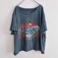 【O'Neill】Ｔシャツ クルーネック 風景画 XL 濃灰 海 海外古着のサムネイル