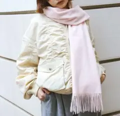 BEAMS カシミヤ100%ストール マフラー ピンクベージュ 近年モデルのサムネイル