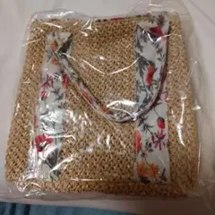 花柄ストローかごバッグ