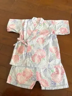 くろわっさんす べべ 水玉模様のベビー甚平　95cm