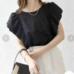 SHIPS any シップスエニィ　洗濯機可能　カット フリルスリーブ TEEのサムネイル
