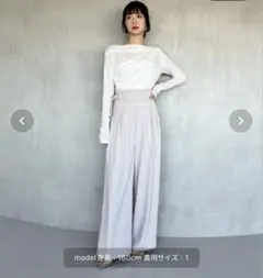 【美品】Olu. ウエストマークデザインパンツ ライトベージュ 0