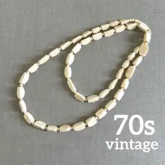 70s 昭和レトロ 象牙風 ネックレス チョーカー アジアン エスニック