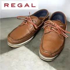 人気☆REGAL モカシン デッキシューズ シボ加工レザー 25cmのサムネイル