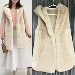 NOLLEY'S ★ノーリーズ ★ふわふわエコファーロングベスト♡ZARAなど