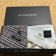 バーバリー タオルハンカチ 大判ハンカチ ノバチェック 2枚セット