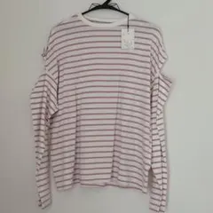 GRL グレイル　ボーダー柄ショルダースリットルーズトップス　fo1647