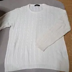 NANO UNIVERSE ケーブル編みニット XL ホワイト