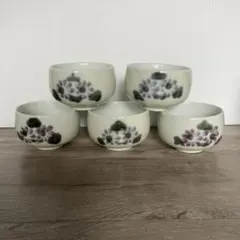 D-4 昭和レトロ 湯呑み 5客セット まとめ売り ビンテージ 骨董 古道具