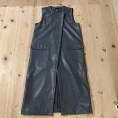 ダスティブルー合成皮革 ロングベスト