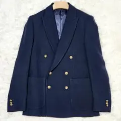 ZARA ザラ ダブル ブレザー 紺ブレ 銀ボタン リネン ブレンド 春夏