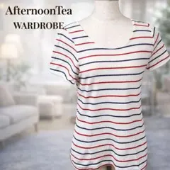Afternoon Tea ワードローブ ボーダー 半袖カットソー カジュアル