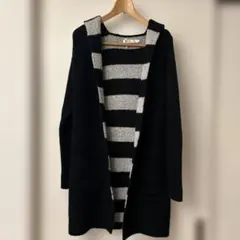 ロングカーディガン　コーディガン厚手　黒