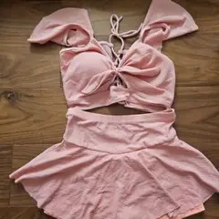 ピンク セパレート水着 リボン付き
