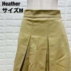 Heather Mサイズ ベージュ プリーツスカート 膝丈 オシャレ【446】のサムネイル