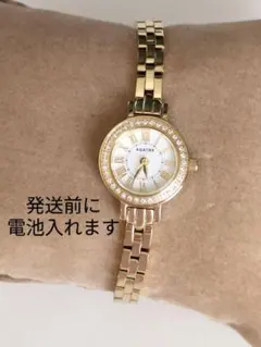 新品未使用 電池入り AGATHA PARIS 腕時計 ラウンド ゴールドのサムネイル