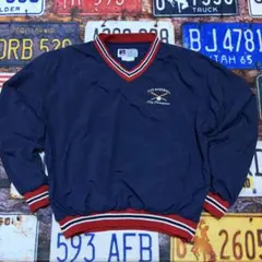90s Russell Athletic ナイロンプルオーバー L CYO 刺繍