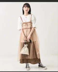 FREAK'S STORE 2way チュール キャミワンピース　　ベージュのサムネイル