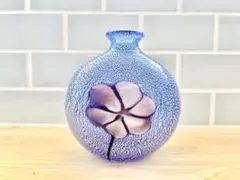 ベネチアングラス ガラス花瓶 ブルー＆ホワイト - メルカリ