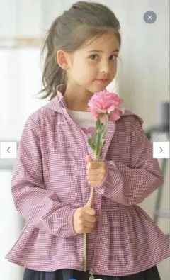 超美品　組曲ギンガムブルゾン　女の子ウインドブレーカー　ジャケット　100