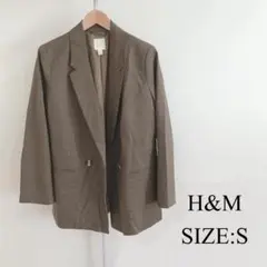 【美品】 H&M メンズ テーラードジャケット ハウンドトゥース チェック柄