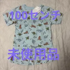 恐竜柄　パジャマ 上下セット ライトブルー 100のサムネイル