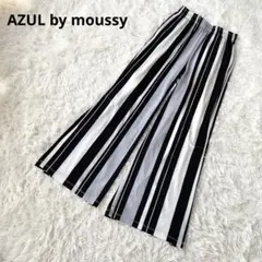 タグ付き アズールバイマウジー ワイドパンツ 【S】ストライプ柄 ウエストゴム