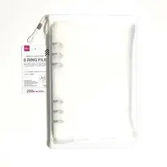 【未使用】ダイソー 6リングファイル A5サイズ ホワイト シール帳 タグ付き