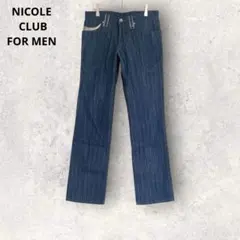 【美品】ニコルクラブフォーメン　デニムパンツ　ストレート　インディゴ　羊皮　Sのサムネイル