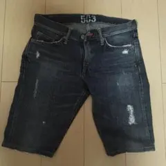 EDWIN MISS 503 デニムハーフパンツ ダメージ加工 サイズSのサムネイル