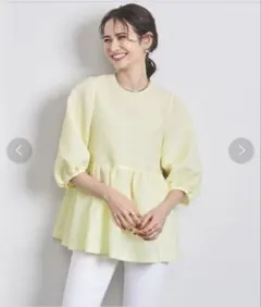 ユナイテッドアローズ　ジャカードペプラムブラウス　36