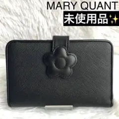財布 レディース 黒 二つ折り MARY QUANT マリークワント デイジー